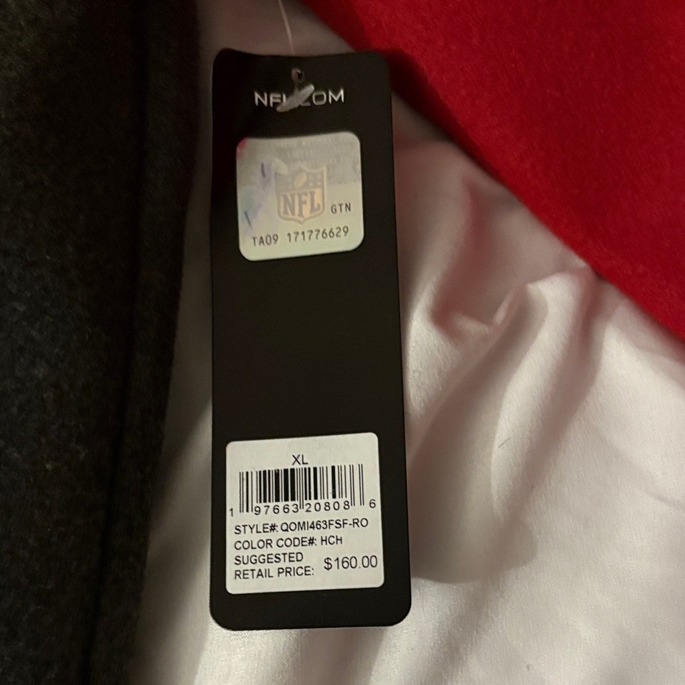 Team Apparel San Francisco 49ers Gray and Red Varsity Jacket - Picture 2 of 8